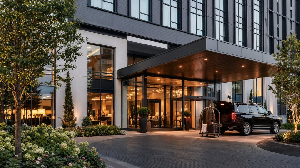 Hotel entrance exterior