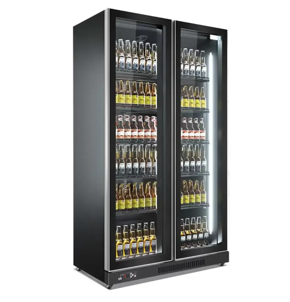 Twin Power Frameless Glass Door Merchandiser / 2 Doors
