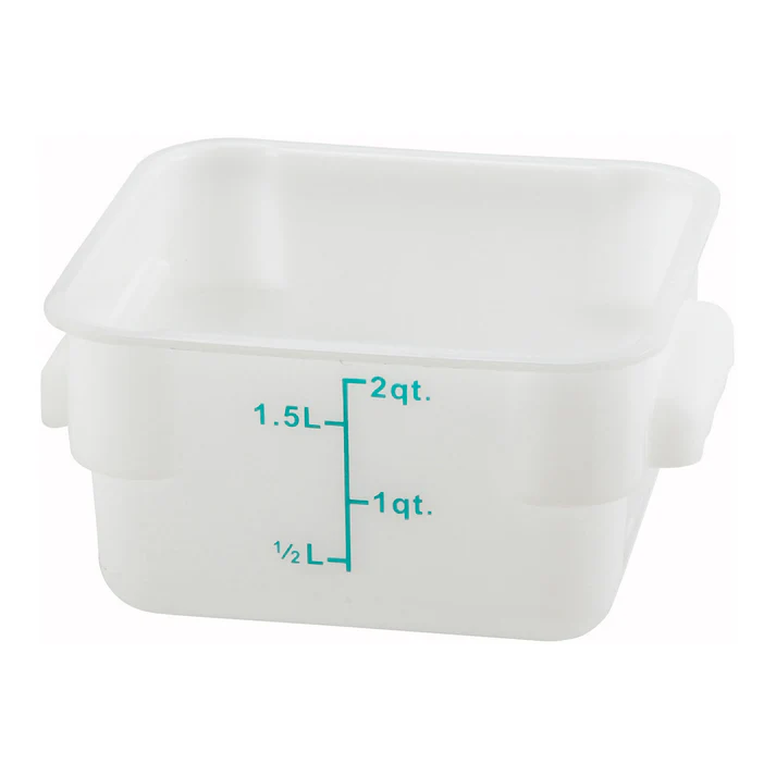 Square Storage Container, Translucent, Polypropylene / 2 Qt