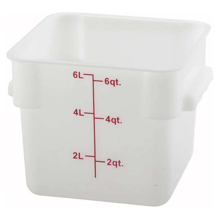 Square Storage Container, Translucent, Polypropylene / 6 Qt
