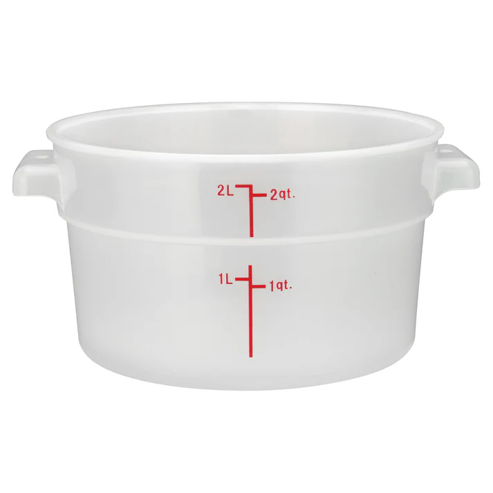 Round Storage Container, Translucent, Polypropylene / 2 Qt