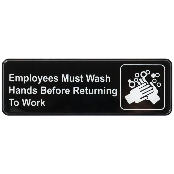 Information Signs 3"x 9" / Employee Must Wash Hands
