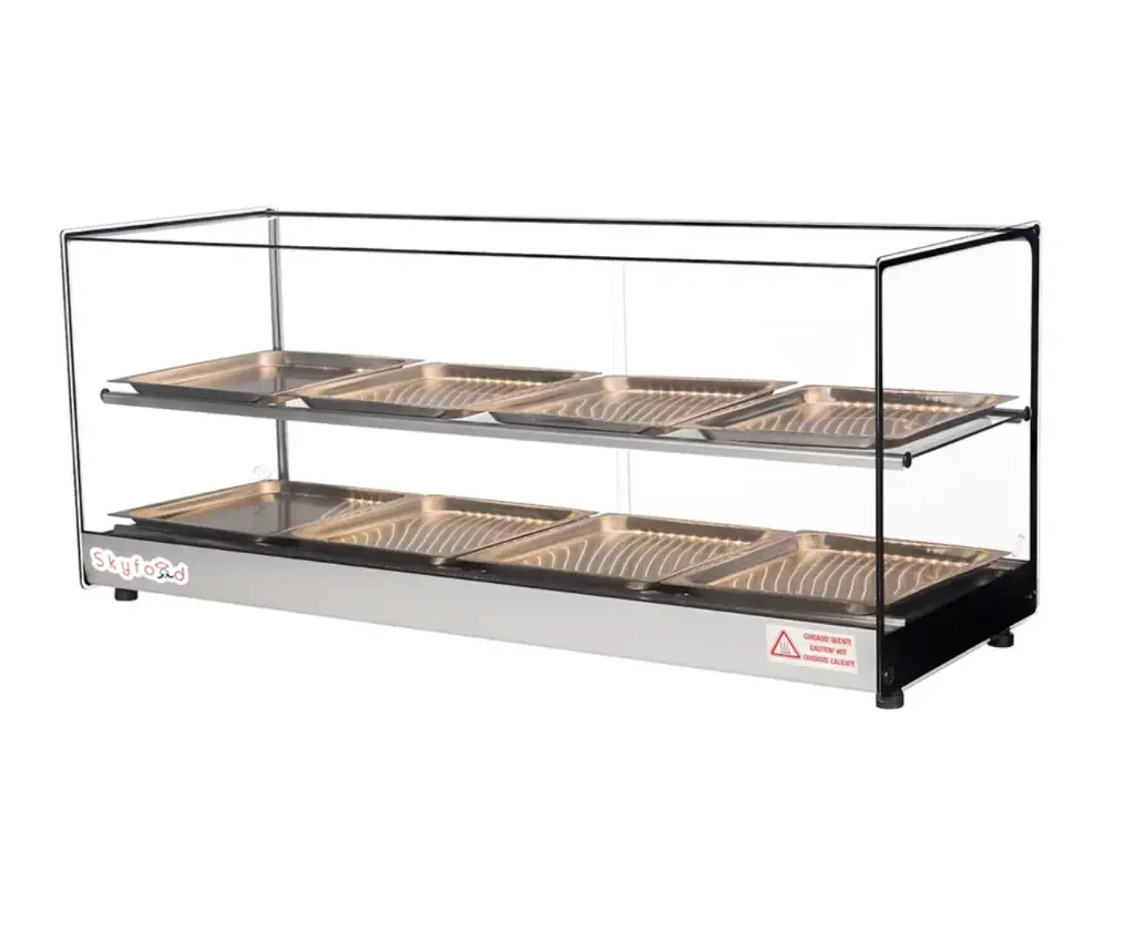 Skyfood FWDS2-43-8P 43 5/16" Full Service Countertop Heated Display Case - (2) Shelves, 120v 