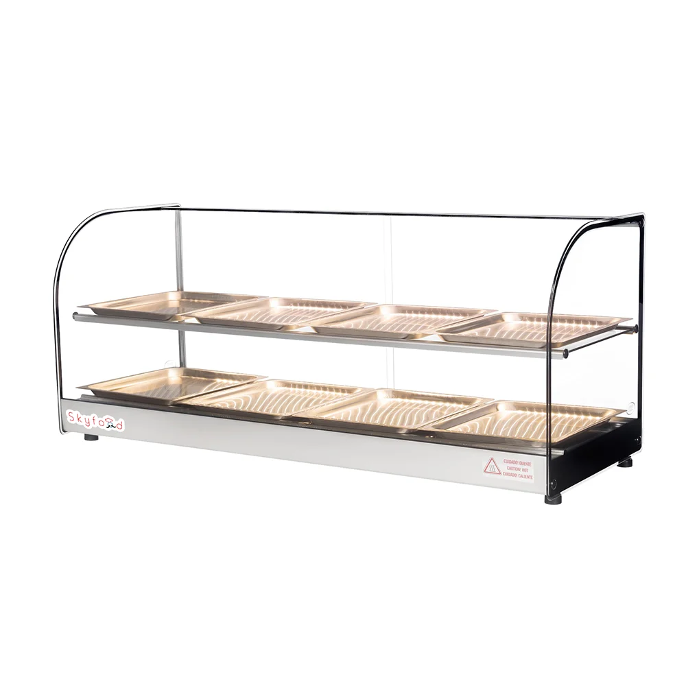 Skyfood FWDC2-43-8P 43 5/16" Full Service Countertop Heated Display Case - (2) Shelves, 120v 