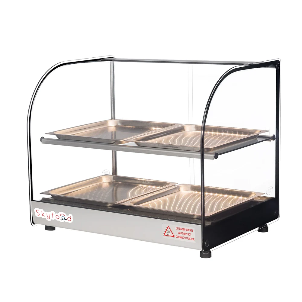 Skyfood FWDC2-22-4P 22 1/2" Full Service Countertop Heated Display Case - (2) Shelves, 120v 