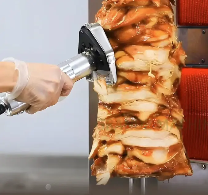 Electric Stainless Steel KS80S Straight Kebab Slicer Shawarma Doner Cutter with Adjustable Thickness