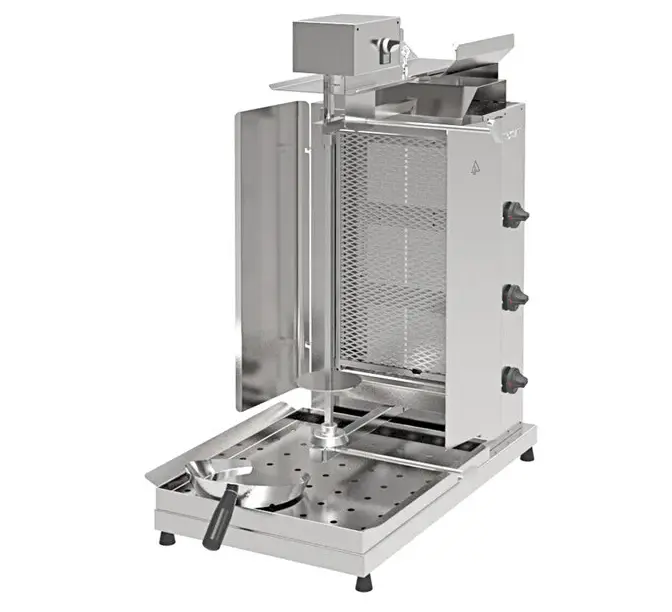 Inoksan PDG 103MN Natural Gas / Field Convertible Doner Kebab Machine / Vertical Broiler with Mesh Shield - 99-132 lb. Capacity 