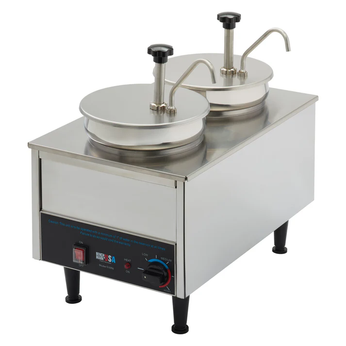 BenchmarkUSA Dual-Well Food Warmer - 2 Pumps