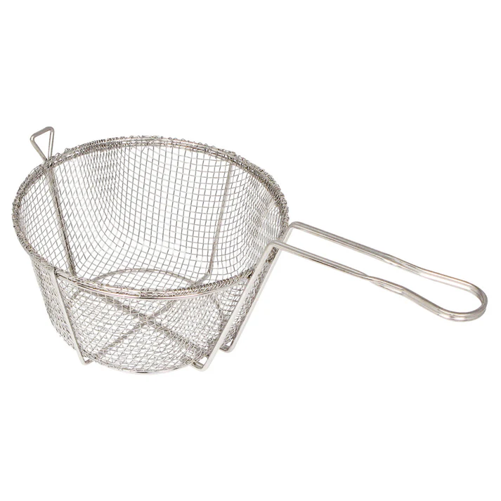 Round 4mm Mesh Wire Fry Basket - 9-1/2"