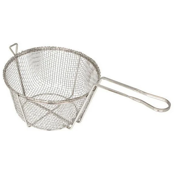  Round 6mm Mesh Wire Fry Basket - 10-7/16" Dia