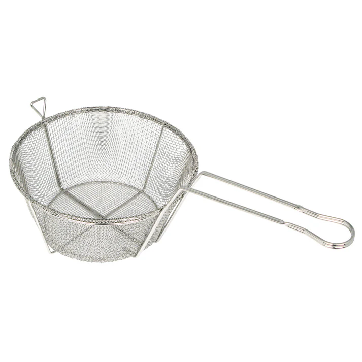 Round 6mm Mesh Wire Fry Basket - 8-11/16" Dia