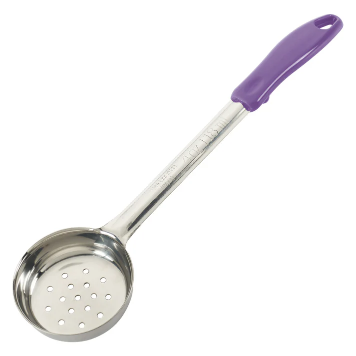 Allergen-Free One-Piece Stainless Steel Portioners - Perforated, 4 oz