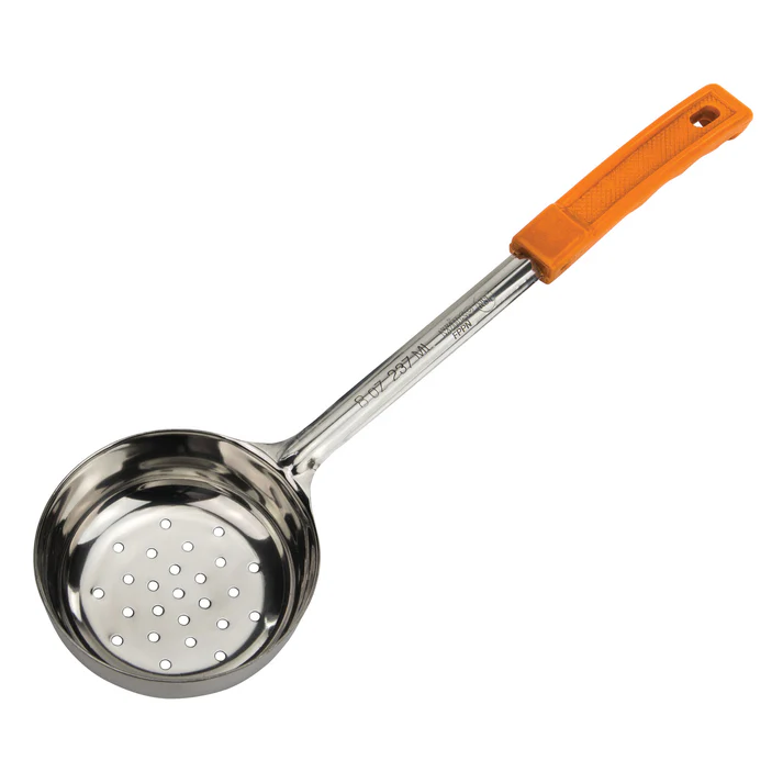 Winco Prime One-Piece Stainless Steel Portioners - Perforated, 8 oz