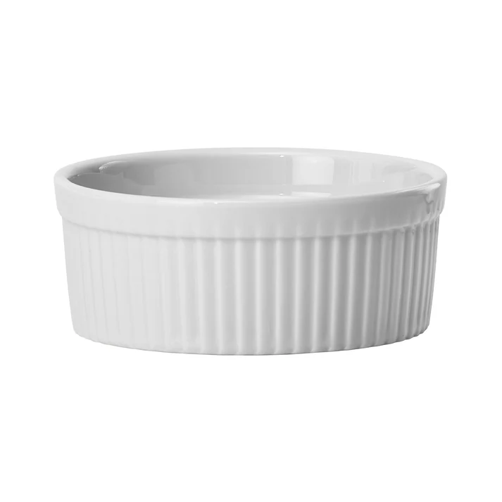 Fluted Ramekin, 8 oz. White Porcelain - Dozen - 