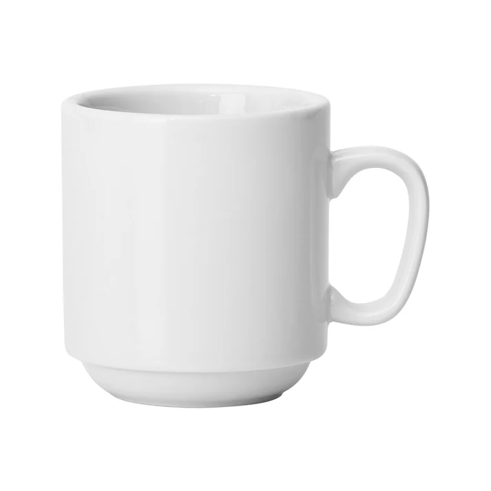 Mangula Stacking Mug, 10 oz, White Porcelain, 36 Pieces/Case