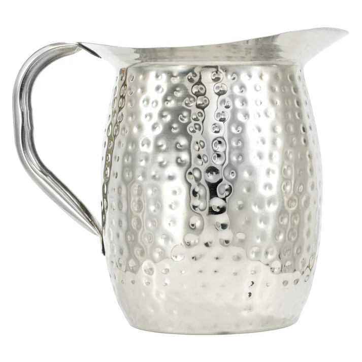 3 Qt Hammered S/S Bell Pitcher with Ice Guard
