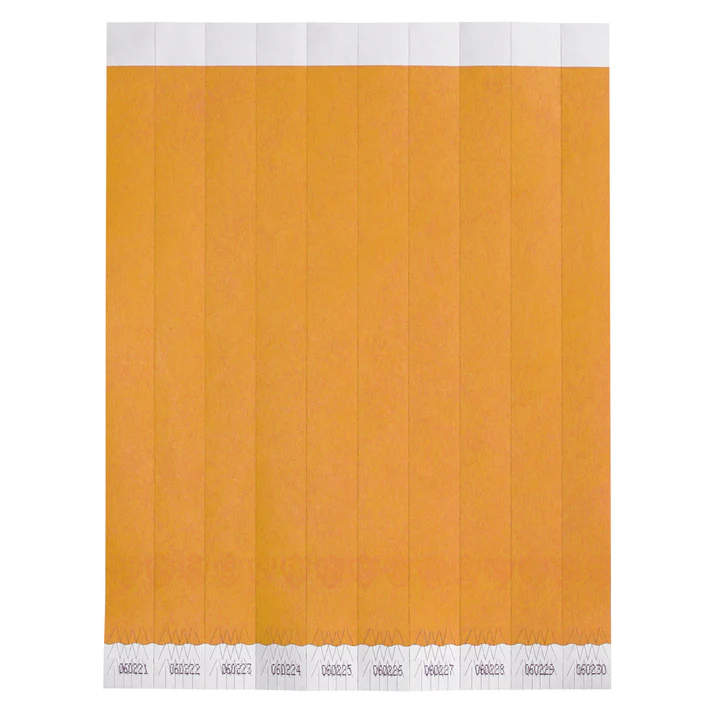  Bar Maid Waterproof Tear-Free Wristbands - Orange Solid (500 Pieces/Pack)