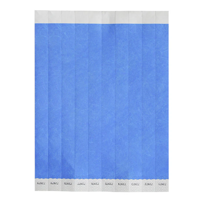 Bar Maid Waterproof Tear-Free Wristbands - Blue Solid (500 Pieces/Pack)
