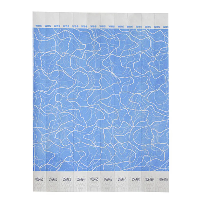  Bar Maid Waterproof Tear-Free Wristbands - Blue Pattern (500 Pieces/Pack)