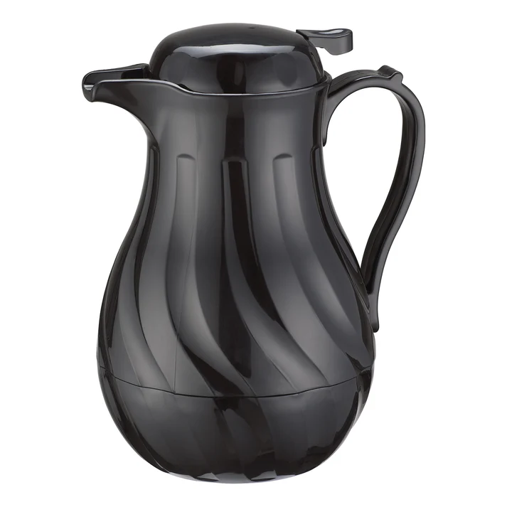 Swirl Pattern Push Button Insulated Beverage Server - Black, 42 oz