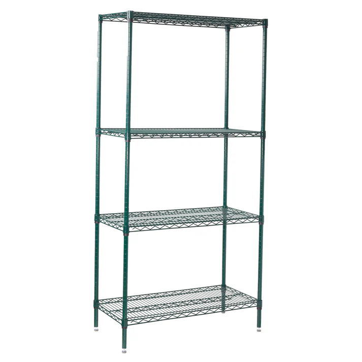 - 4-Tier Wire Shelving Set, Epoxy-Coated - 24" x 36"