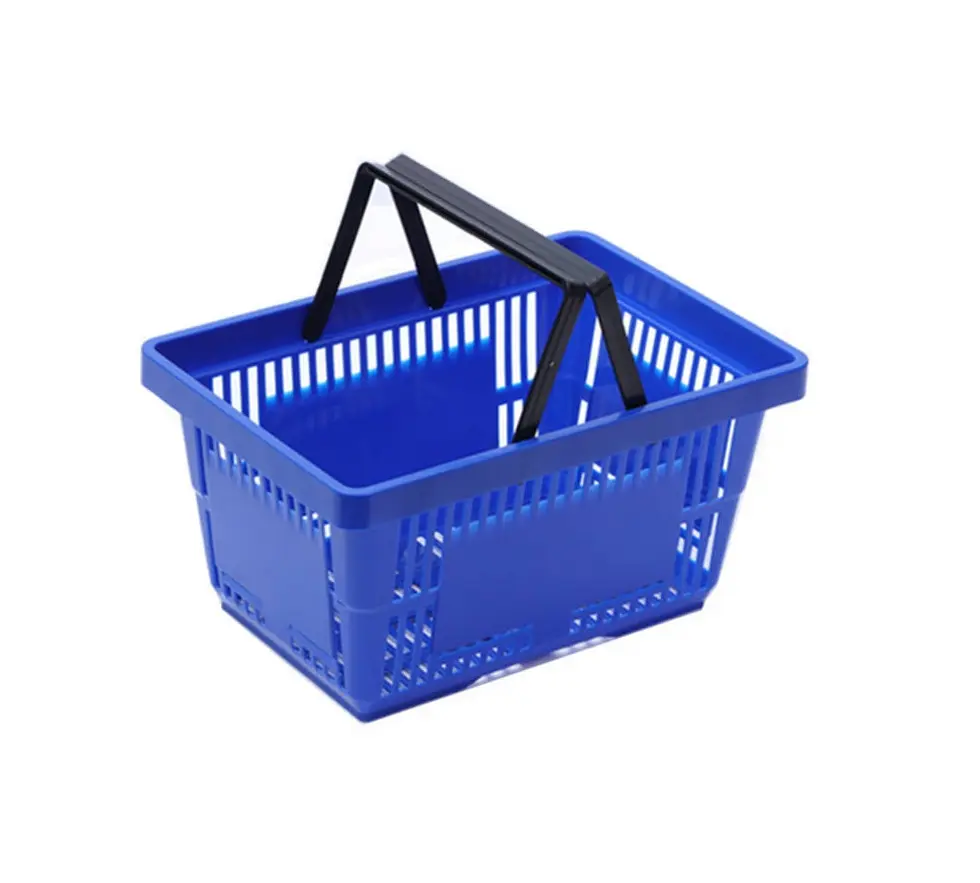 Blue plastic Shopping Basket 22-liter capacity 