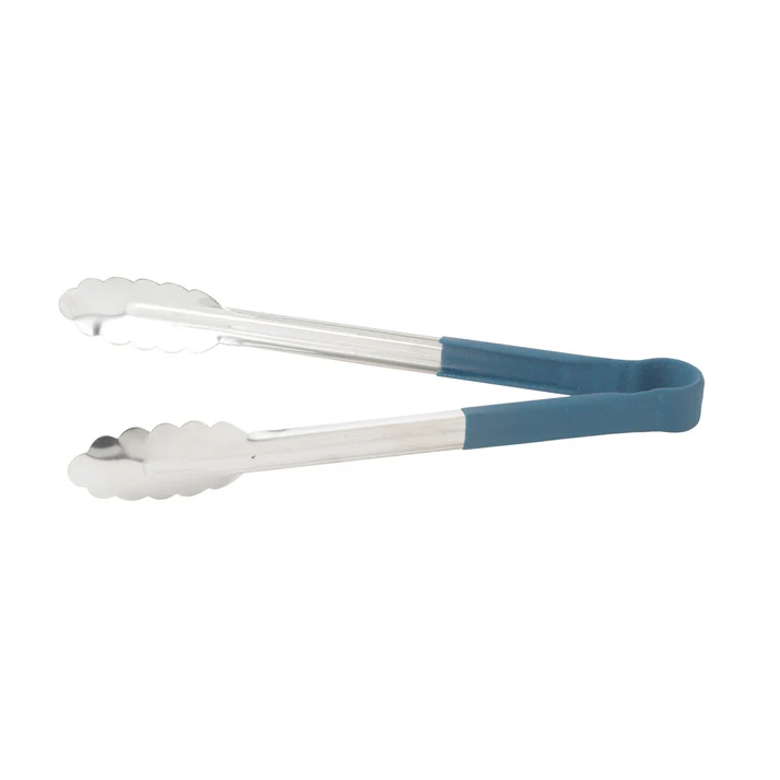 Heat Resistant Heavy-Duty Utility Tongs with Polypropylene Handle - 12", Blue