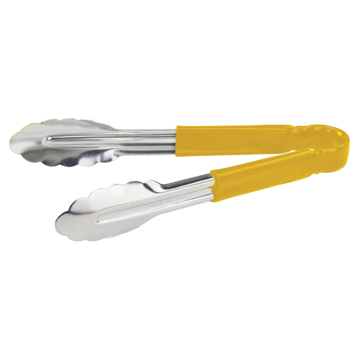 Heavy-Duty Utility Tongs with Plastic Handle - 9", Yellow