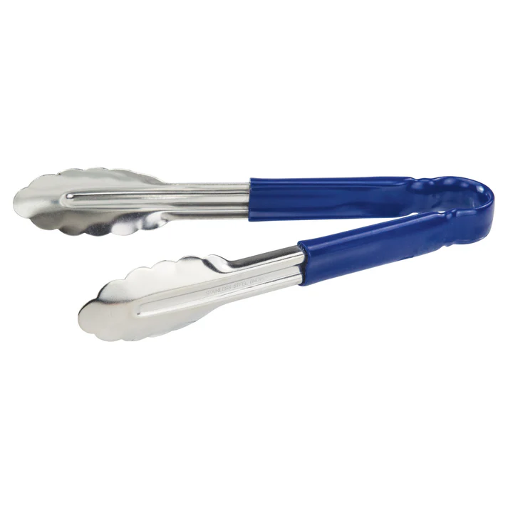 Heavy-Duty Utility Tongs with Plastic Handle - 9", Blue