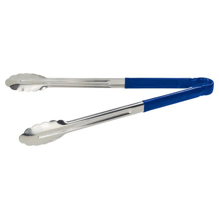 Heavy-Duty Utility Tongs with Plastic Handle - 16", Blue
