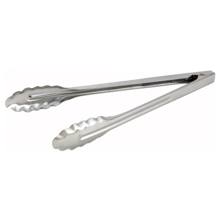 Stainless Steel Utility Tongs, Medium Weight - 12"