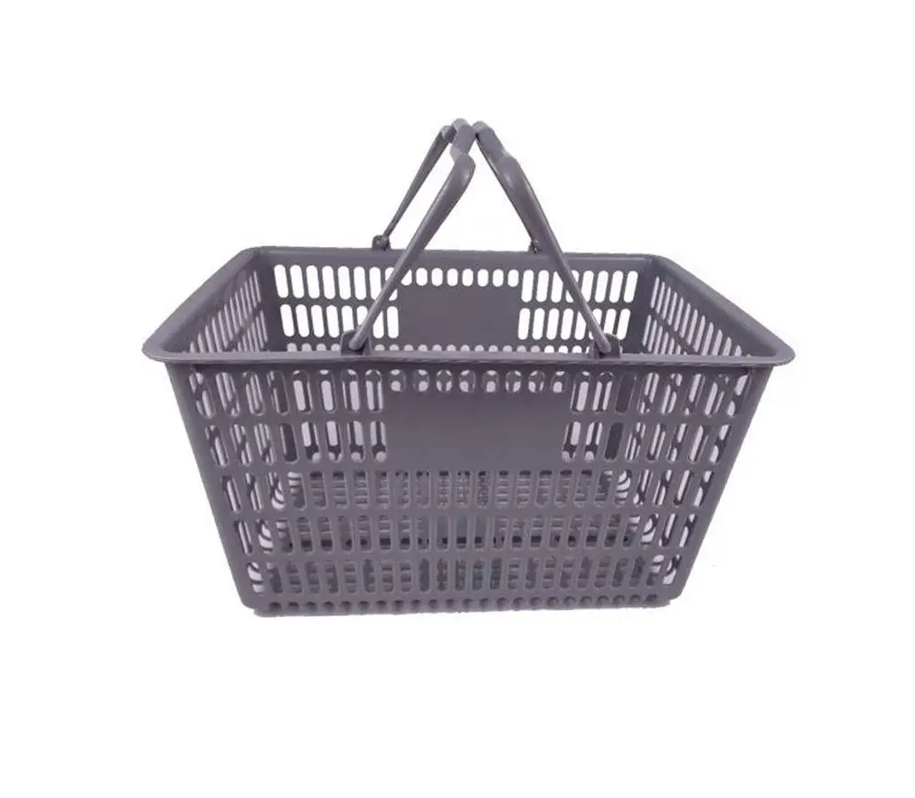 Gray Plastic Supermarket Shopping Retail Store Basket