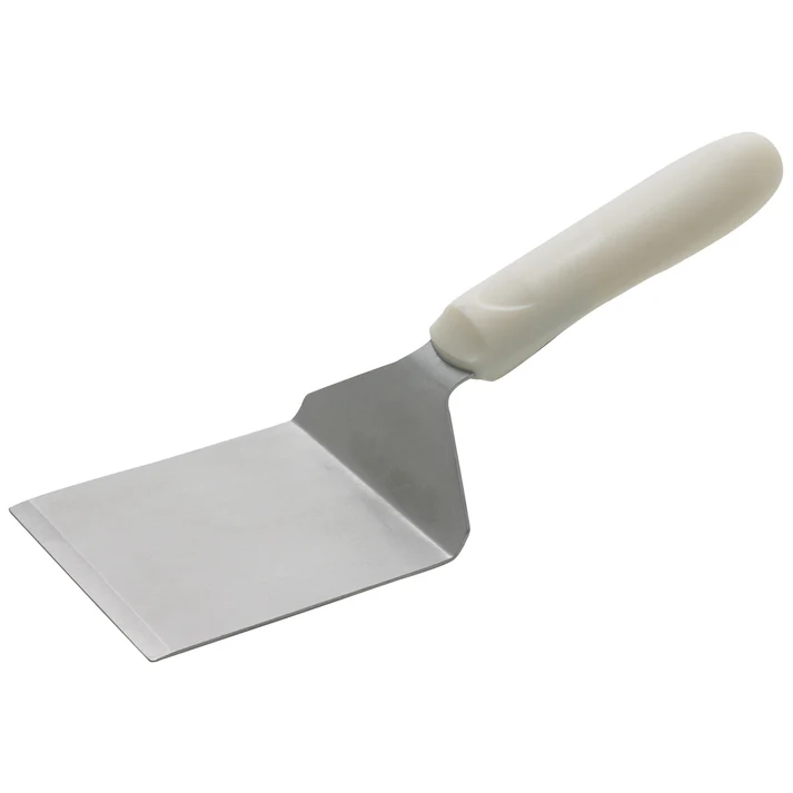 Steak/Burger Turner with Offset, White Polypropylene Handle, 4-1/8" x 3-3/4" Blade