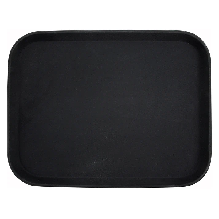 Easy-Hold 18" x 14" Rectangular Rubber-Lined Plastic Tray