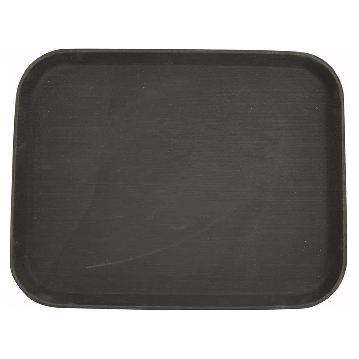 Easy-Hold 18" x 14" Rectangular Rubber-Lined Plastic Tray