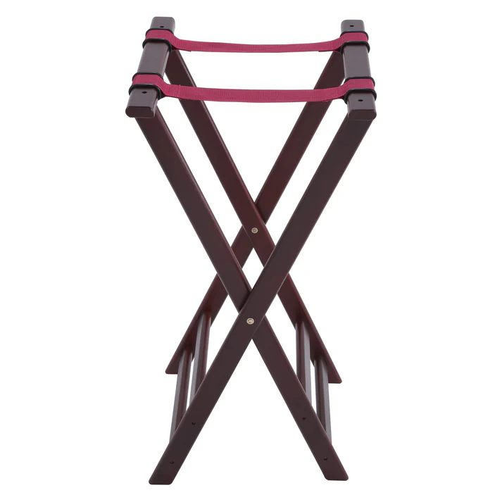 Folding Tray Stand, 32" High - Mahogany