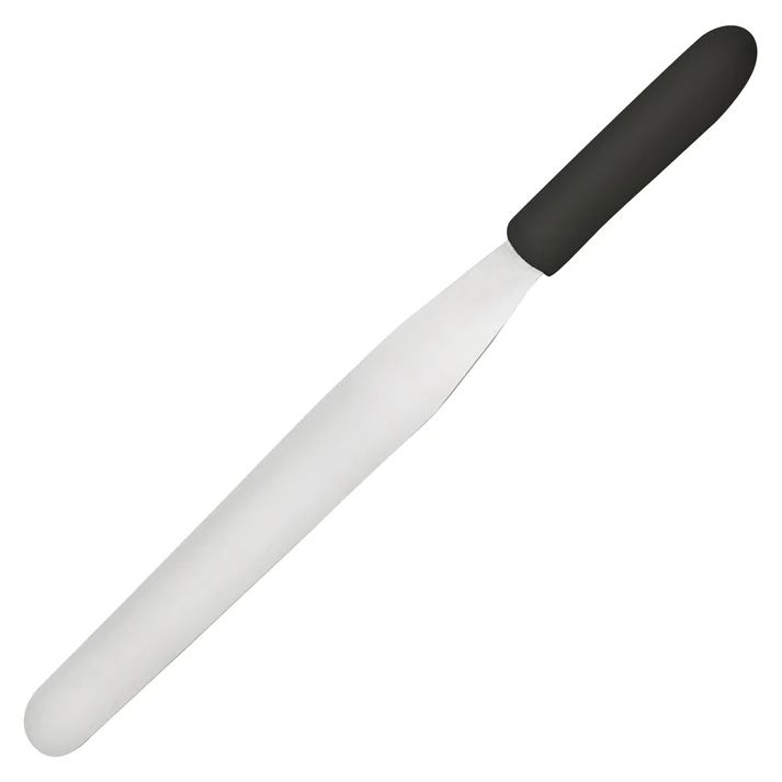 Bakery Spatula, Black Polypropylene Handle - 10" x 1-3/8"