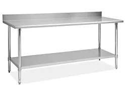 L & J Worktable w/ Backsplash B5SG24