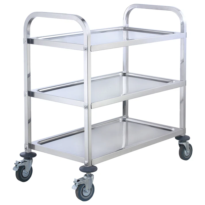  Stainless Steel Trolley, 3 Tiers - 33" x 17" x 35"