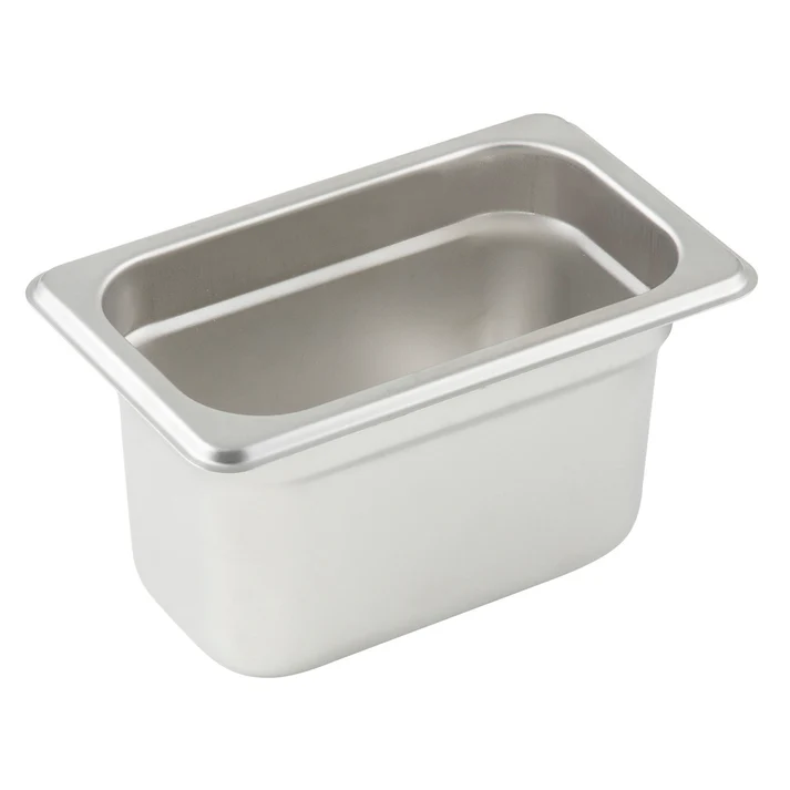 Anti-Jam Steam Pan, 24 Gauge Stainless Steel - 1/9, 4"