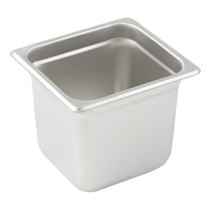  Anti-Jam Steam Pan, 24 Gauge Stainless Steel - 1/6, 6"