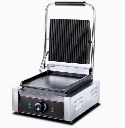 Electric Panini Grill Top Ribbed & Flat Plate