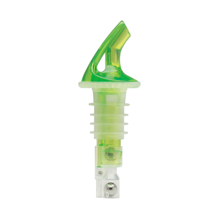 Bar Maid, 1-1/4 oz Premium Pourers, Green, No Collar, Wide Cork, 2 Pourers