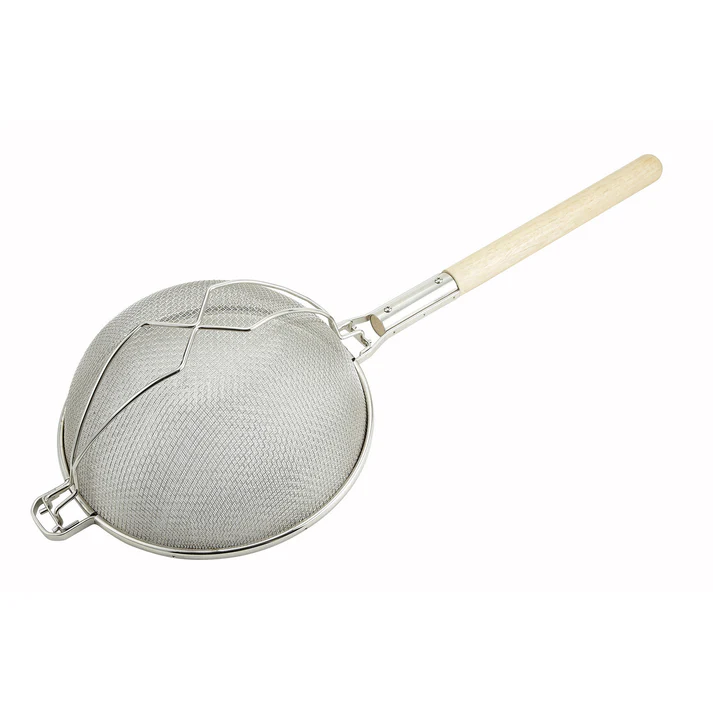 Reinforced Double Fine Mesh Strainer with Round Handle