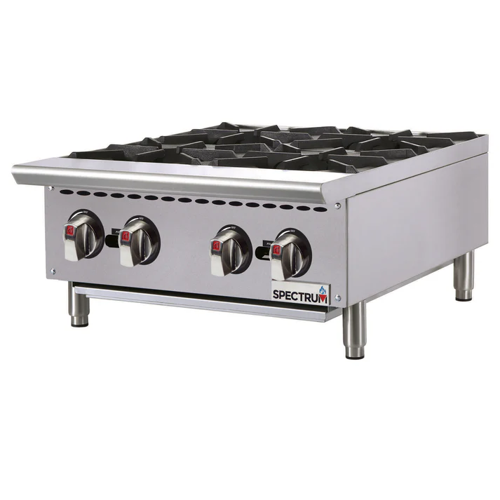 Spectrum Gas Hot Plate, 24" Wide, 4-Burner, Natural / LP