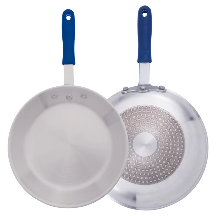 Induction Ready Aluminum Fry Pan, Stainless Steel Bottom, Natural Finish - 12" Dia