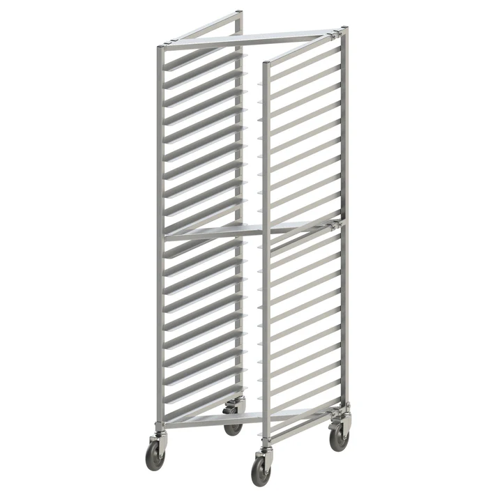  20-Tier Nesting Sheet Pan Rack with Brakes - 3" Spacing