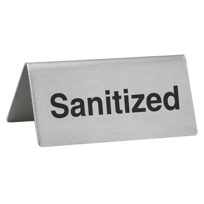 Tent Sign, Stainless Steel - Sanitized