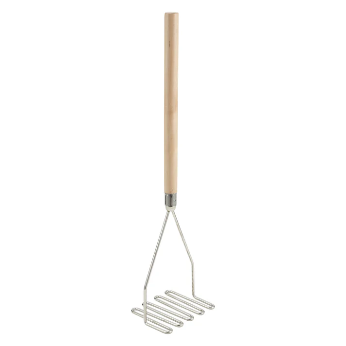 Potato Masher with Wooden Handle - 5-1/4" Square