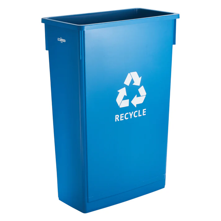 23 Gallon Slender Trash Can, Blue, Recycle